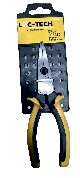 Loc-tech 8" Flat Nose Plier, Drop Forged, Carbon Steel, Chrome Plated With Sleeve.