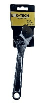 Loc-tech 8" Adjustable Wrench Drop Forged, Chrome Plated 2