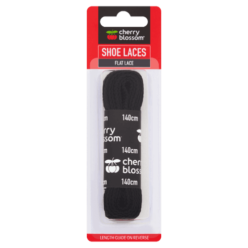 Cherry Blossom Flat Shoe Lace Black 140CM