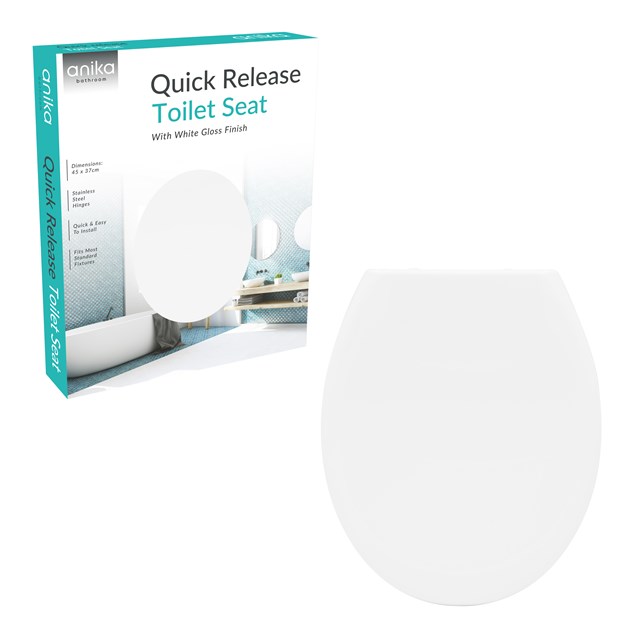 BENROSS Soft close toilet seat (QUICK RELEASE) WHITE GLOSS image