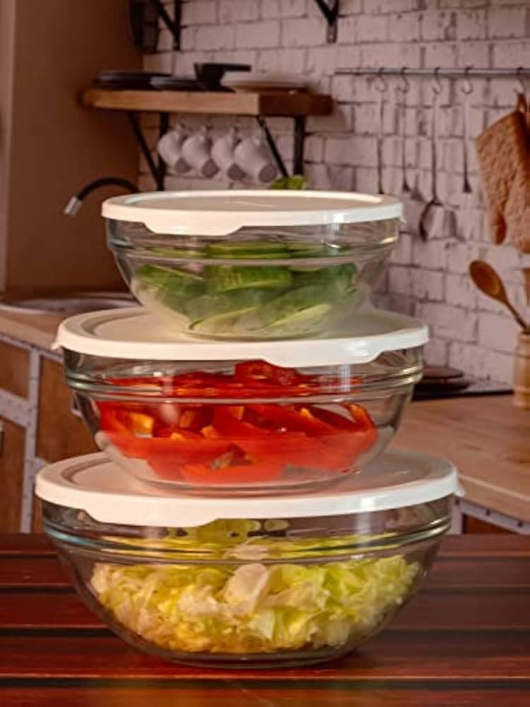 Pasabahce Glass Storage Bowl with Lid