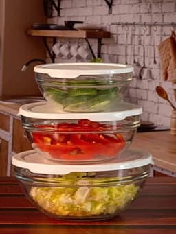 Pasabahce Glass Storage Bowl with Lid 1