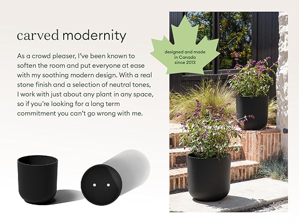 Thumbs-Up 60 Cm Meadowlands Round Planter Black image