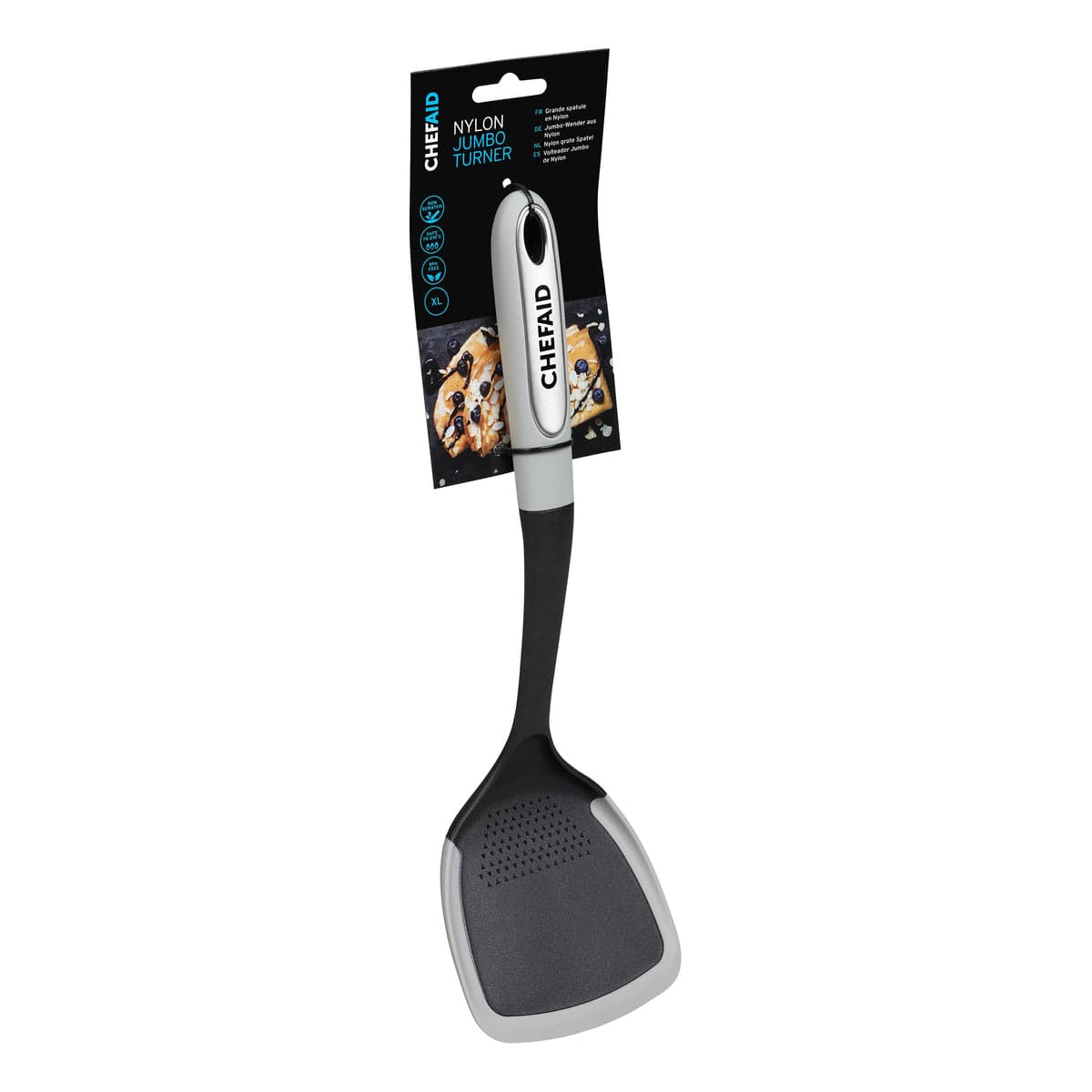 Chef Aid Slotted Turner w Nylon Head and Silicone Edge