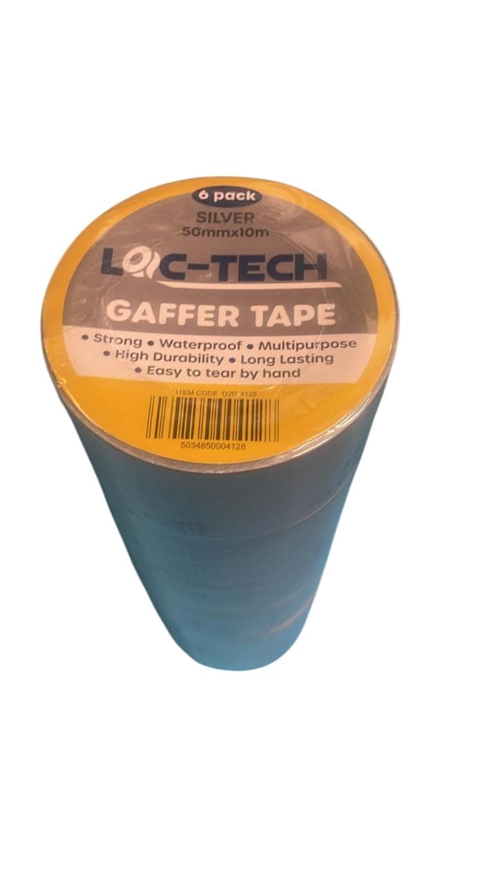Loc-tech Gaffer Tape-Silver 50mmx10m(6pc)
