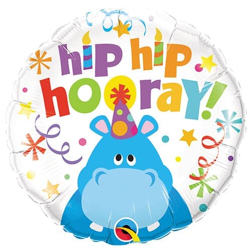 Qualatex 18" ROUND QX FOIL PRINT 001CT Bday Hooray Balloon
