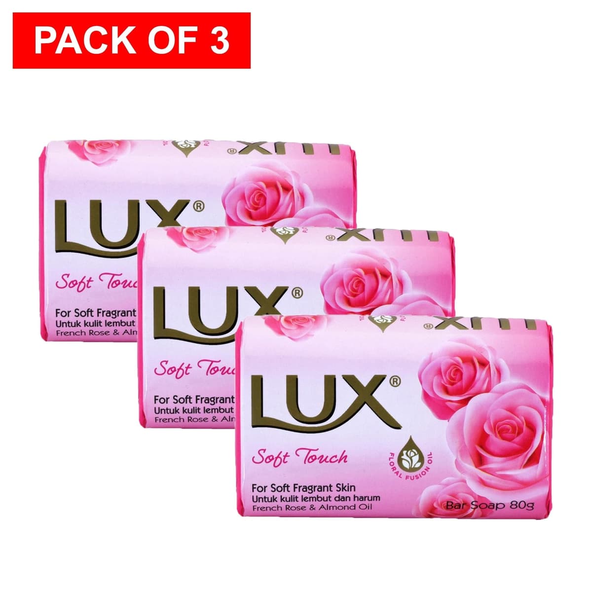 Lux Soap 80g Triple Pack Soft Touch  pk3