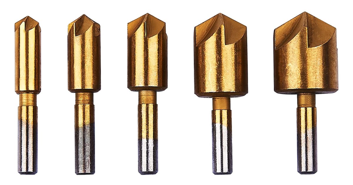 Am-tech 5 Pc Titanium Coated Countersink Bit SET