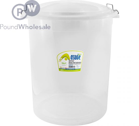 Asude Plastic Oversize Bucket Transparent 70 Lt image