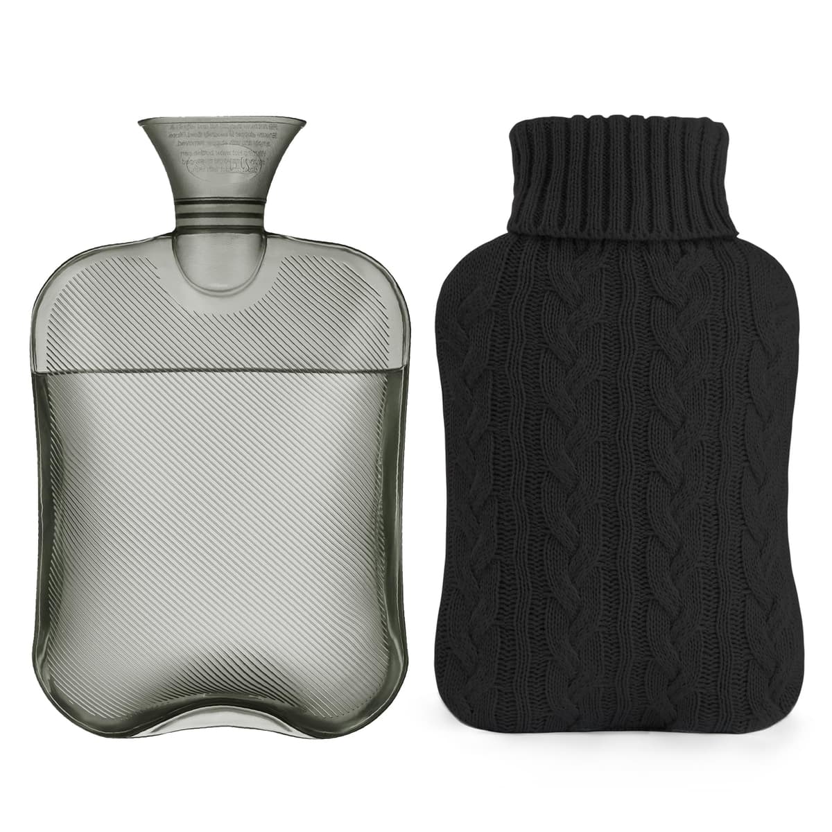 Blackspur 2l Hot Water Bottle With Knitted Cover And Built I