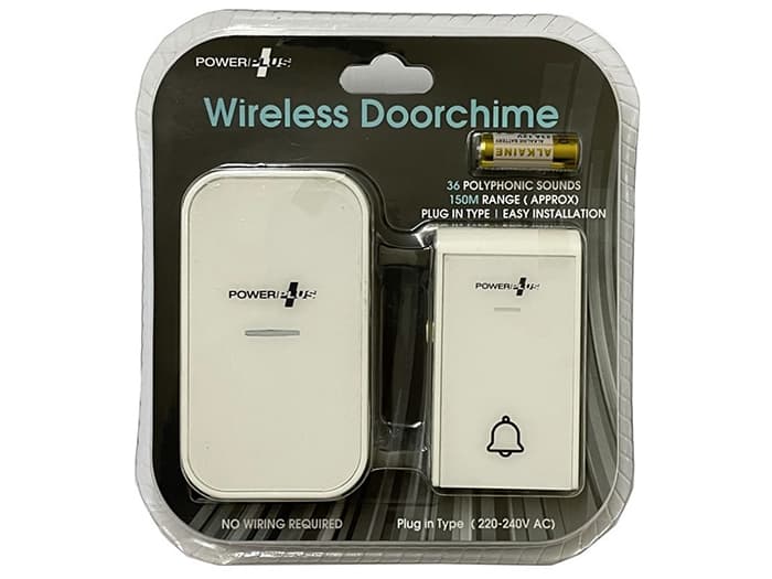 Powerplus Wireless Plugin Doorchime White  220V AC-6283