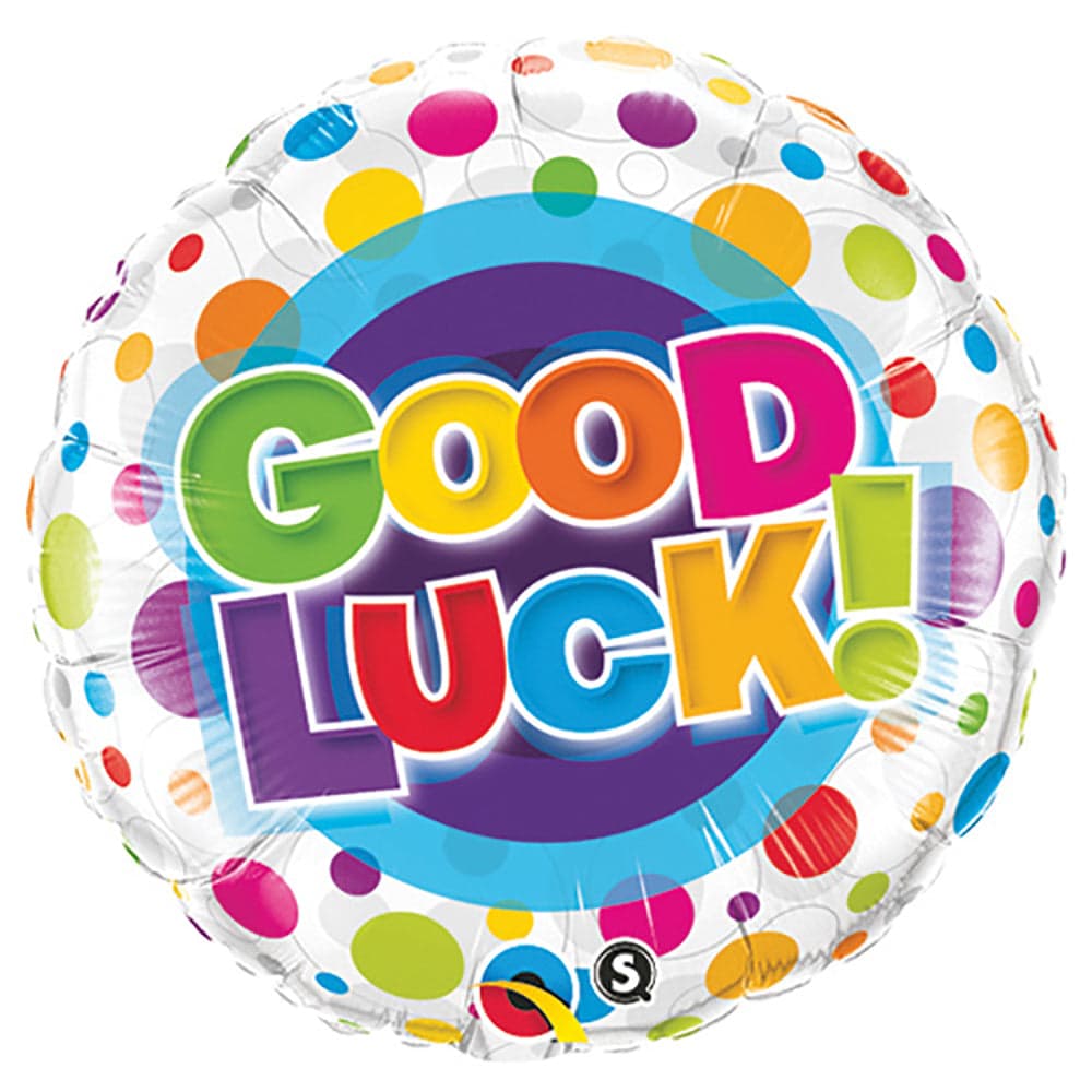 Qualatex 18" Round Foil Print 001ct Good Luck Colorful Dots