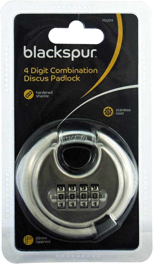 Blackspur 4 DIGIT COMBINATION DISCUS PADLOCK