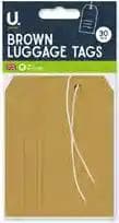 Martello Luggage Tags, 30PK Brown