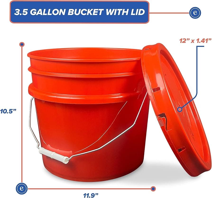 Tri Star 113ltr  Plastic Bucket With Lid Assorted Colours