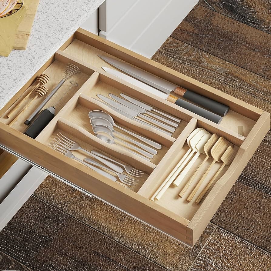 WL Large Cutlery/drawer Tray Soft 
cream