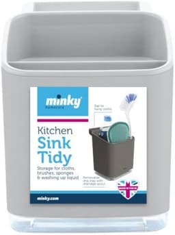 Minky Sq Sink Tidy Light Grey 1