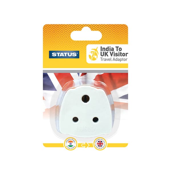 STATUS India to UK Visitor Adaptor 1pk	