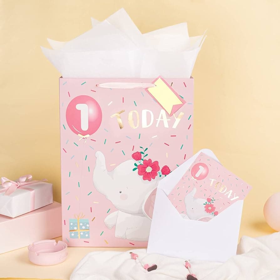 Eurowrap Hooray Baby Girl XL Large Gift Bag 72s