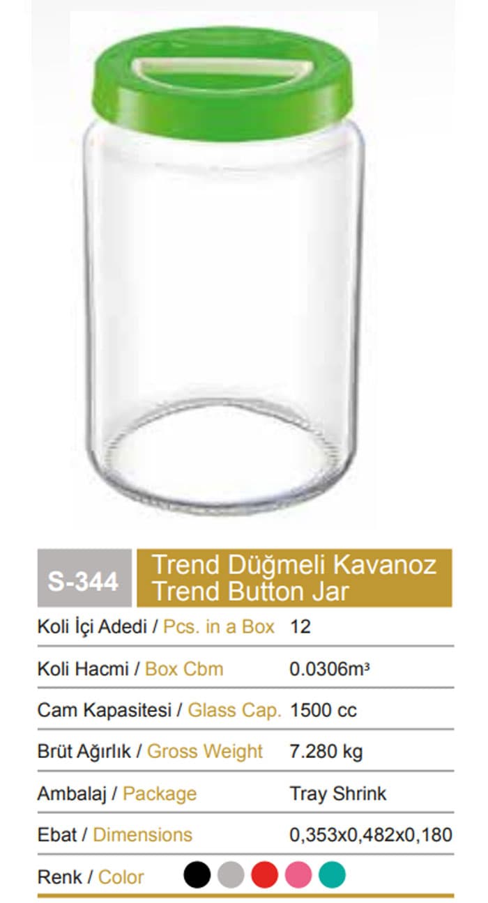 TREND BUTTON JAR 1500CC
