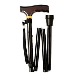 KS Foldable Walking Stick Black  1