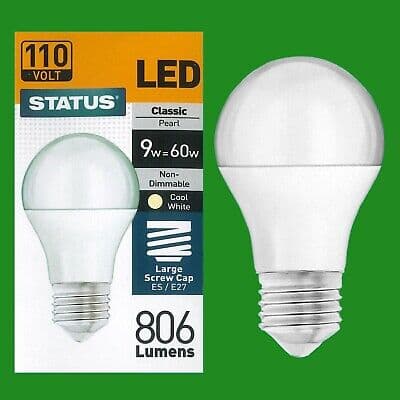 STATUS 9W=60W Maxim LED GLS E27 CW Pearl SWx10