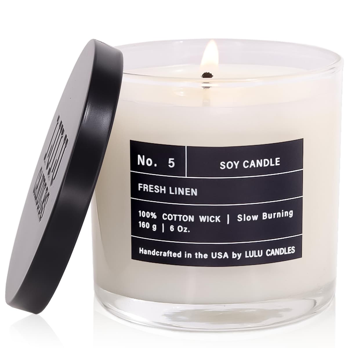 OTL FRAGRANCED GLASS JAR CANDLE FRESH LINEN