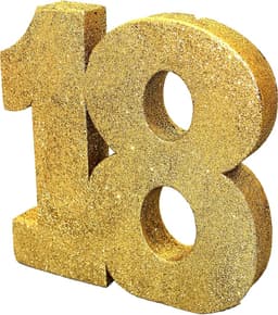 NUMBER 18 GLITTER TABLE DECORATION GOLD 1
