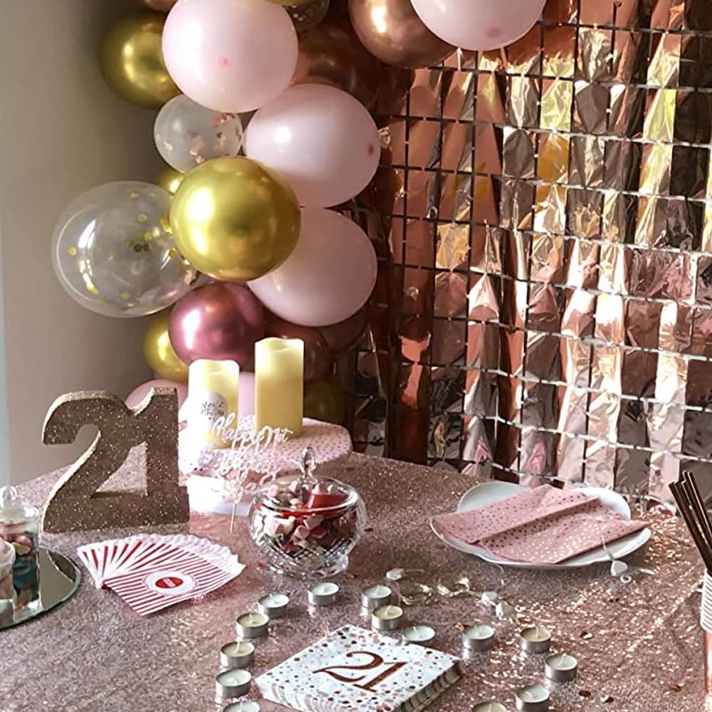 NUMBER 21 GLITTER TABLE DECORATION ROSE