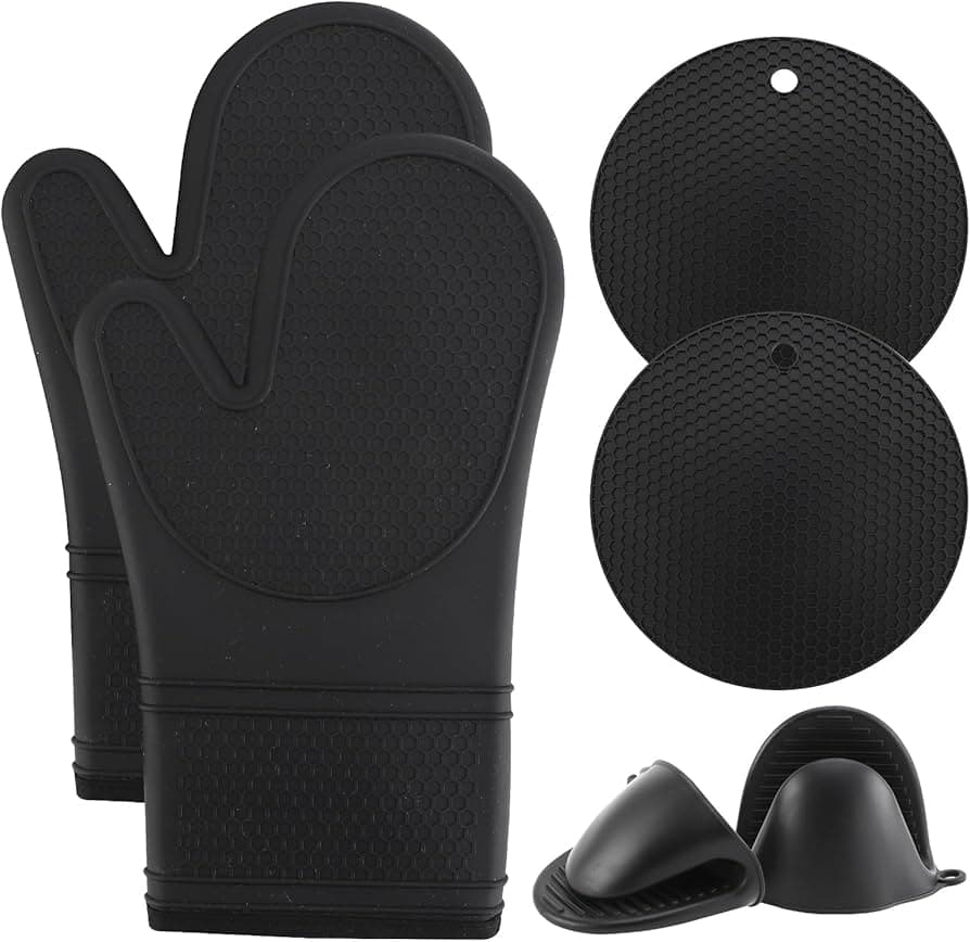 CHEF SILICONE OVEN MITT BLACK