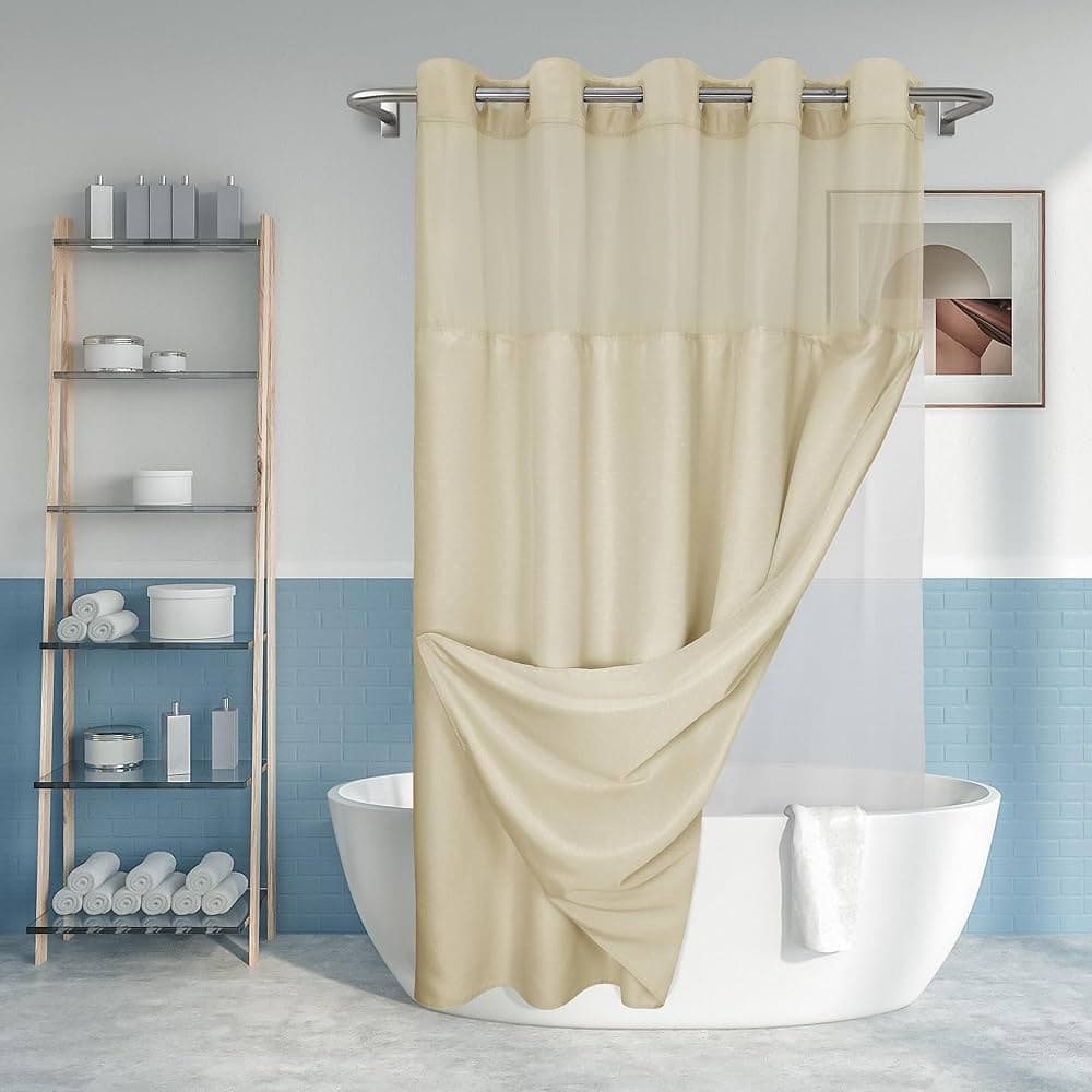 PEVA SHOWER CURTAIN WITH HOOKS PENNY