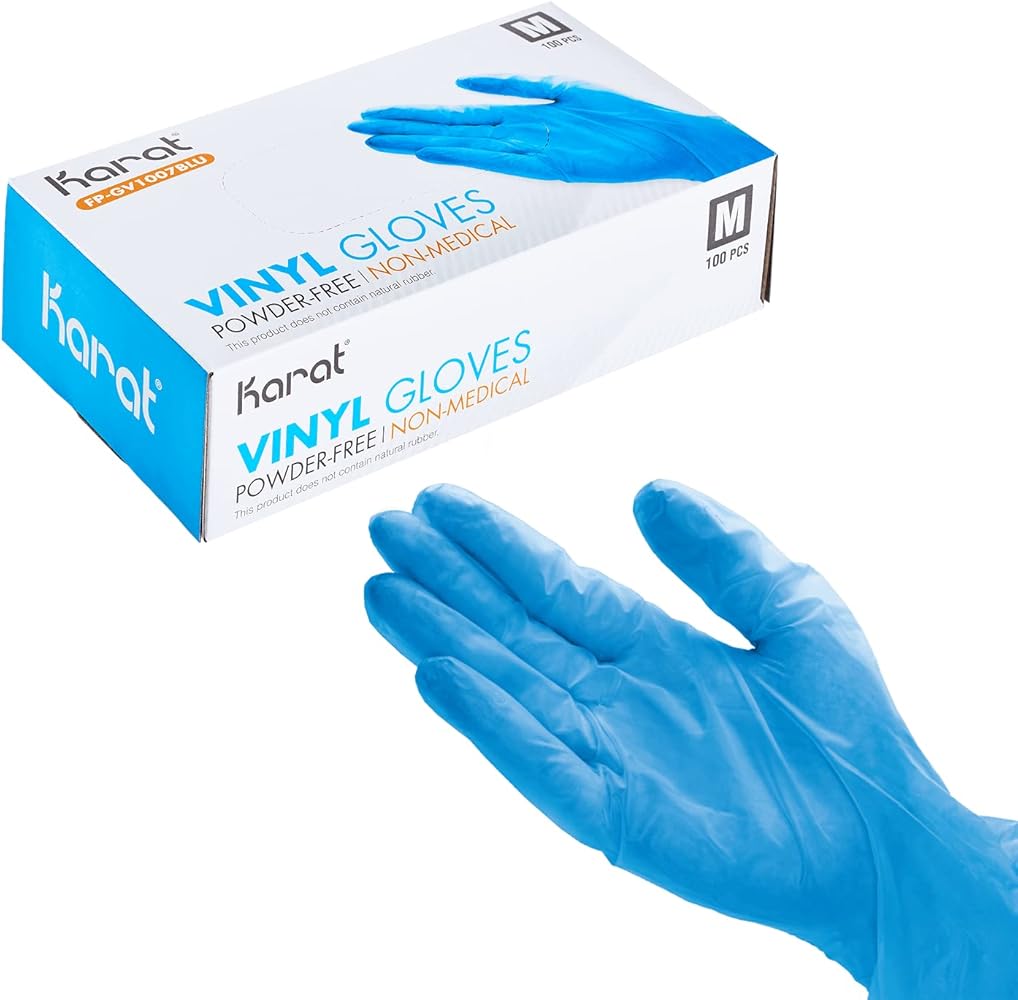 Vinyl Gloves Blue Powder Free MEDIUM image