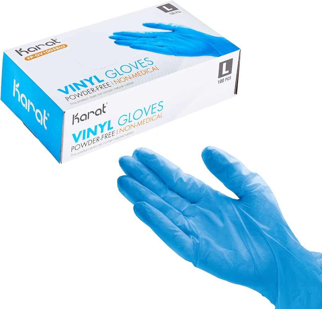 Vinyl Gloves Blue Powder Free Large image