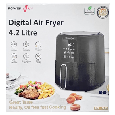 Powerplus Digital Air Fryer 4.2 Litre 1300w image