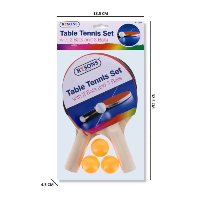Rysons Table Tennis Set 
(2 Bats 3 Balls)