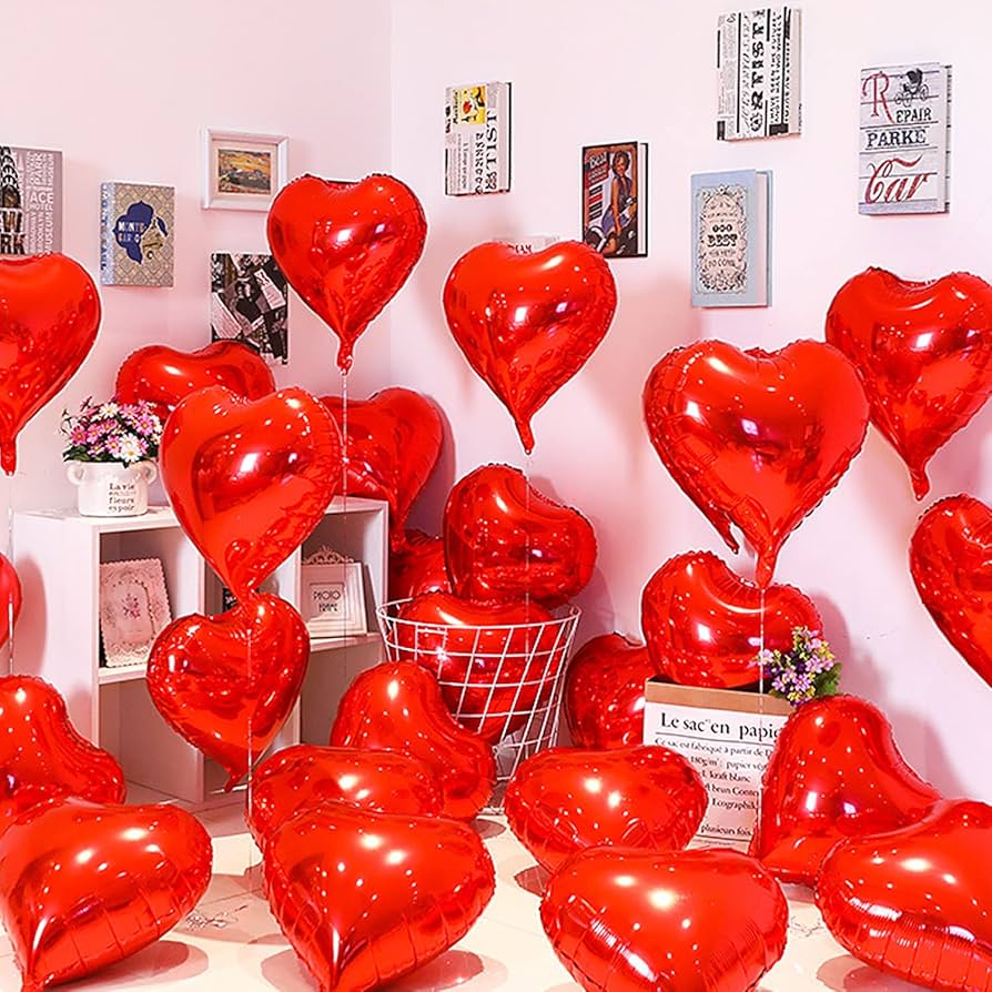Unique Party 18" Red Heart Foil Balloon image