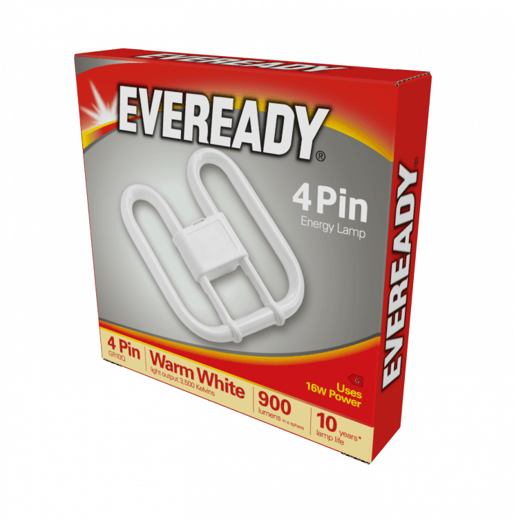 EVEREADY Energy Saving 2d Lamp 240v 16w 4pin Warm white