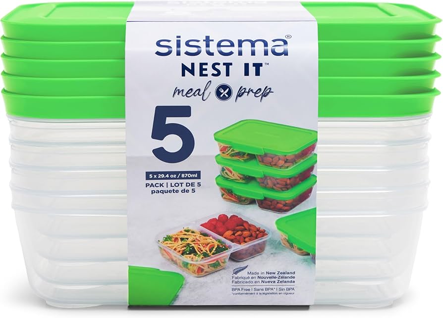Sistema Nest It Meal Prep Airtight Food Storage Pk5 870ml image