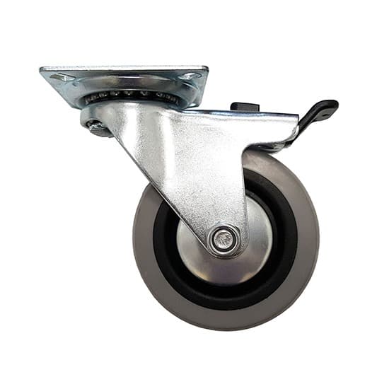 SELECT Castor Grey TPR Swivel Plate Brake 50mm