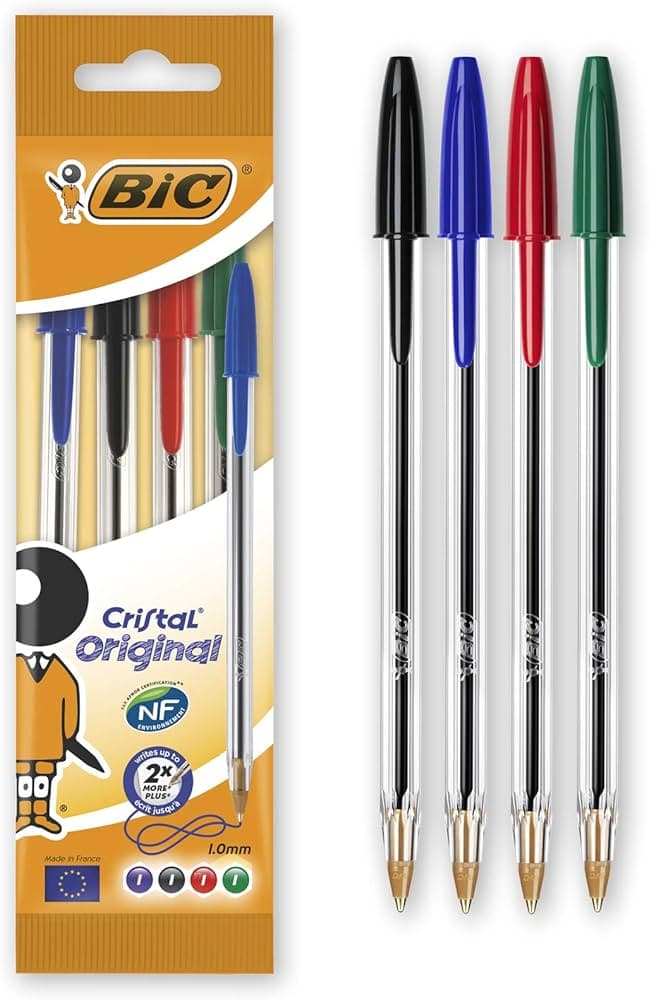 Bic Crystal Assorted Pens Bagged 4's 1x10
