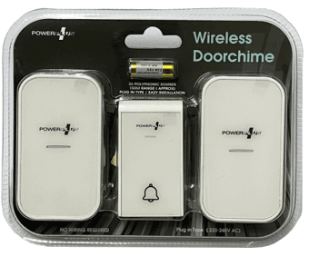 Powerplus Wireless Plugin Doorchime White  220V AC-