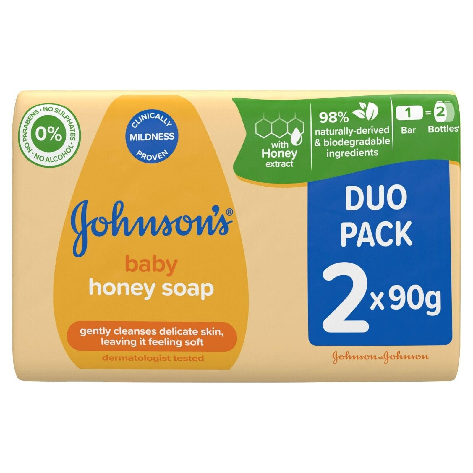 Johnsons Baby Soap Honey 90gm Twin Pack image
