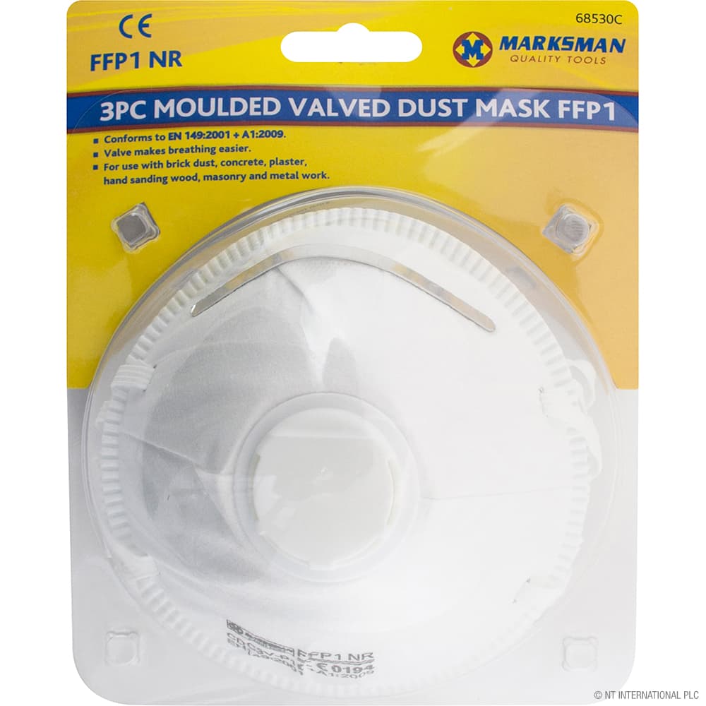 NT 3pc Molded Valved Disposable Dust Mask