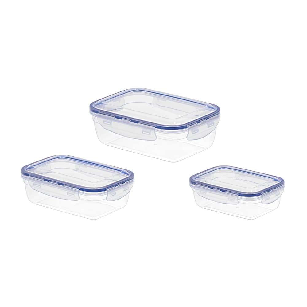 Asude Plastic Square Container Set Of 3