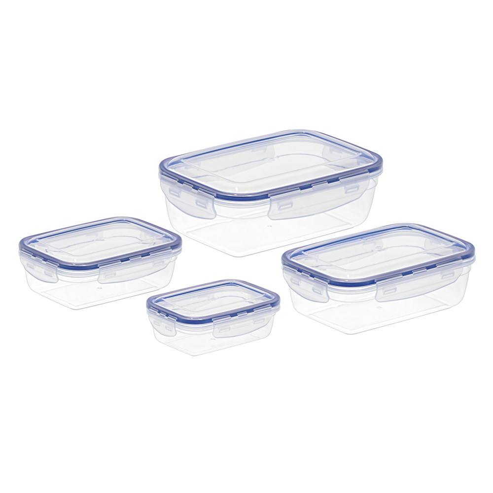 Asude Plastic Rectangular Food Container Set Of 4 image