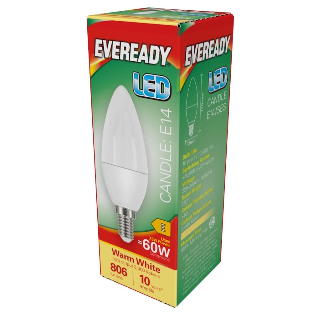 Eveready Led Candle E14 7.3W 3000K Warm White 