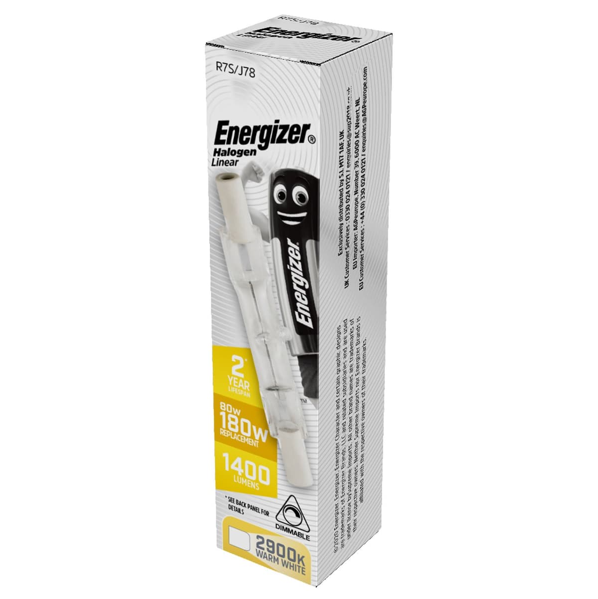 Energizer Halogen R7S Linear 1400lm 80w, 2900k Warm White Dimmable