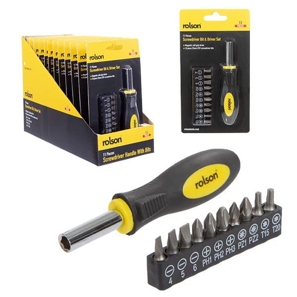 Rolson  11pc Screwdriver Bit & Stubby Driver Set