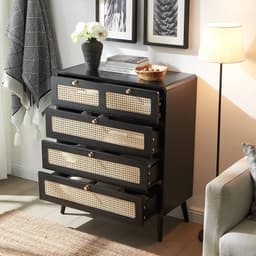 Thumbs-Up 4 Drawer Small Rattan Black 1