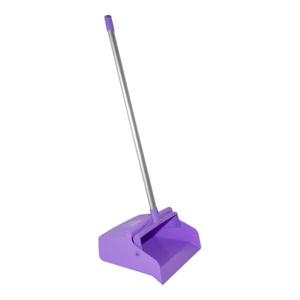 Violet Plastic Dustpan With Brush